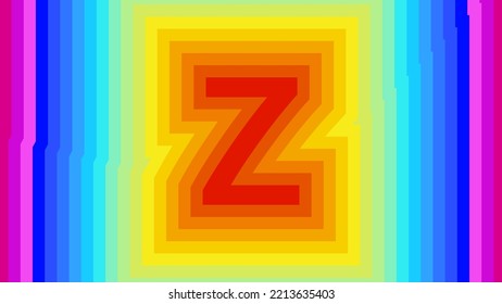 Vector graphic of letter Z rainbow background. Alphabet letter Z banner background. Digital Abstract background for screensaver. Good design for your advertisement, poster, banner, etc. vector eps10.
