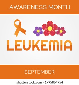 Vector graphic of Leukemia Awareness Month good for Leukemia Awareness celebration. flat design. flyer design.flat illustration.
