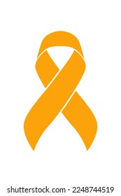 Vector graphic of leukemia cancer ribbon on white background. Orange awareness ribbon for leukemia cancer support symbol. vector eps10.
