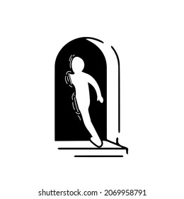 vector graphic of line art The gate into the past