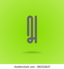 Vector Graphic Line Font Logo Element. Letter I