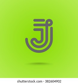 Vector Graphic Line Font Logo Element. Letter J