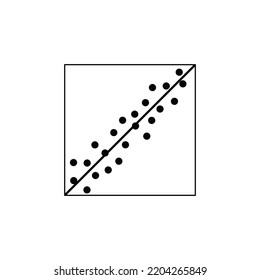 Vector graphic of a linear regression. Statistics graph of regression.