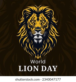 Vector graphic of lion head illustration suitable for international lion day celebration