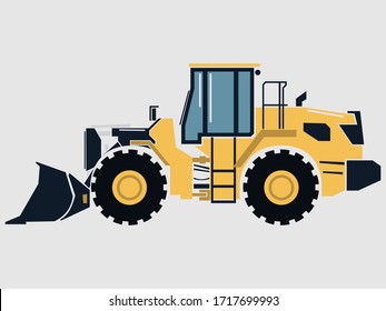 A vector graphic of a loader machine