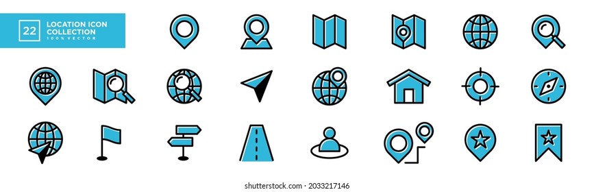 Vector graphic of location icon collection