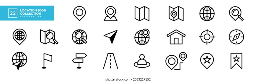 Vector graphic of location icon collection