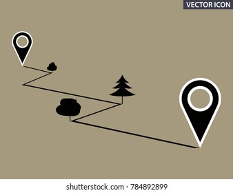 vector graphic location icon on the map