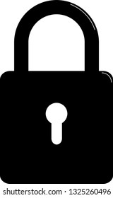 Vector graphic of locked padlock, signifying secure.