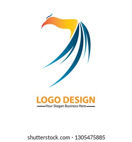 Vector graphic logo bird full color in eps.10. Simple template, creative and easy to use.