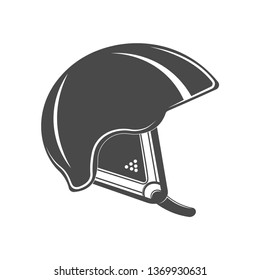 Vector graphic logo concept. Sport gloves. Sports helmet. Equipment for physical activity. Head protection. Logo for an active lifestyle. Symbol emblem, element, print.