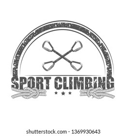 Vector graphic logo concept. Sport climbing school logo. Active lifestyle. Symbol emblem, element, print.