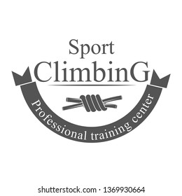 Vector graphic logo concept. Sport climbing school logo. Active lifestyle. Symbol emblem, element, print.