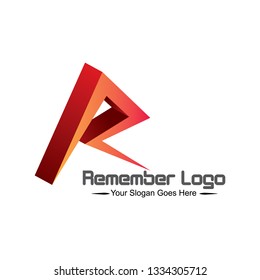 Vector Graphic logo design 3d red color in eps.10, simple and easy to use
