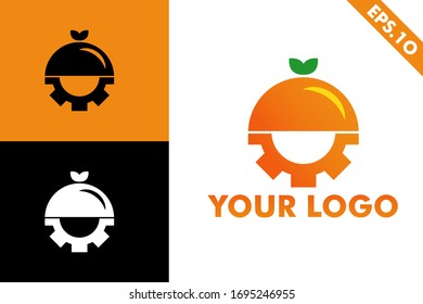 Gráfica vectorial del diseño del logo, el concepto del logo de naranja y el engranaje.
este logotipo simple y único, bueno para el personal o la empresa