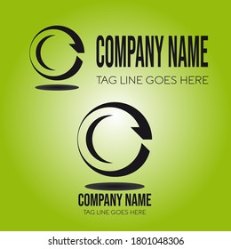 vector graphic of logo design letter c