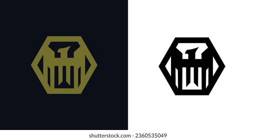 Diseño de Logotipo Gráfico Vector Águila de Lujo.Arte Heráldico Y Luminoso, Línea Perfecta e Ilustración Épica,Perfecto para su Empresa Emblem.
