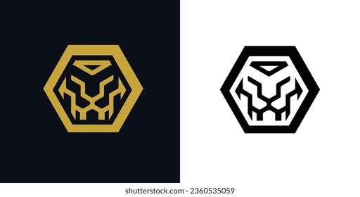 Vector Graphic Logo Design Luxury Lion.Heraldic And Shiny, Perfect Line art and Epic Illustration,Perfect For your Company Emblem.