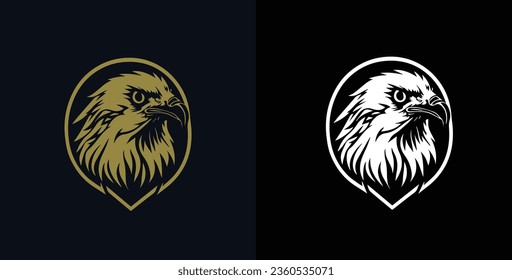 Diseño de Logotipo Gráfico Vector Águila de Lujo.Arte Heráldico Y Luminoso, Línea Perfecta e Ilustración Épica,Perfecto para su Empresa Emblem.