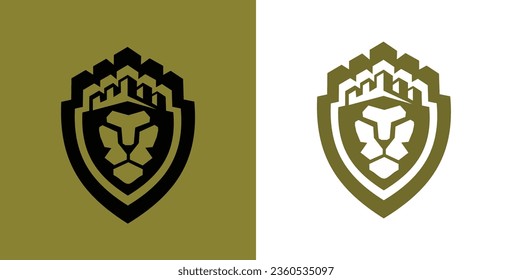 Logo Gráfico Vector Diseño León de Lujo de Lujo.Arte Heráldico Y Luminoso, Línea Perfecta e Ilustración Épica,Perfecto para tu Empresa Emblem.