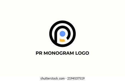 vector graphic logo design, R P monogram logo in circle shape, modern minimalist