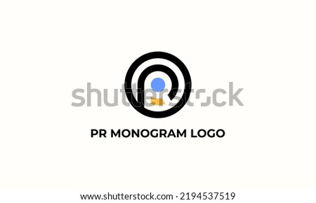 vector graphic logo design, R P monogram logo in circle shape, modern minimalist Stock fotó © 