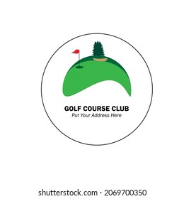Vector graphic logo for golf or country golf club, suitable for banner, golf club logo and golf course business. Editable and adjustable layers