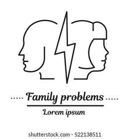 Vector Graphic Logo, Icon. Family Psychology, Marriage Problems.Types, Causes.Clinic Logo.