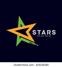 Vector graphic logo or symbol for company and any business with star shape