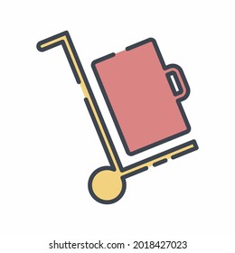Gráfica vectorial del equipaje - Estilo de corte de línea - Se puede utilizar en la web y en el móvil.Ilustración del elemento de logotipo.diseño de símbolos.Accionamiento editable