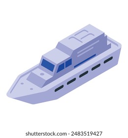 Vector graphic of a luxury yacht in an isometric style, perfect for travel and leisure designs