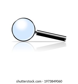 Vector graphic of a magnifying glass with space for text. Isolated on white background.