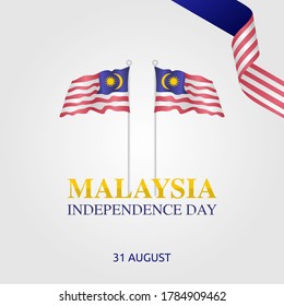gráfico vector del día de la independencia de Malasia bueno para la celebración de la independencia de Malasia. diseño plano. diseño de volante.ilustración plana.