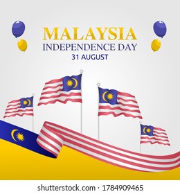 vector graphic of Malaysia independence day good for Malaysia independence celebration. flat design. flyer design.flat illustration.