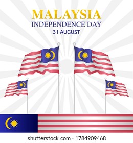 vector graphic of Malaysia independence day good for Malaysia independence celebration. flat design. flyer design.flat illustration.