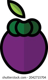 Vector graphic of mangosteen. Suitable for nature, food and beverage o fruits.