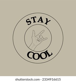Vector graphic of a man's hand drawn illustration with a rock gesture. flash tattoo, blackwork, sticker, patch or vector illustration for print design, label, decoration, t-shirt design etc.