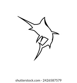 Vector graphic of marlin fish silhouette logo. This vector is perfect for company logos, labels, identities, t-shirt designs, decorations, stickers, banners, backgrounds, and branding etc.