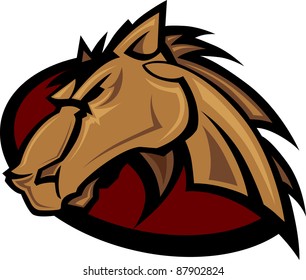 Vector Graphic Mascot Of A Mustang Bronco Horse