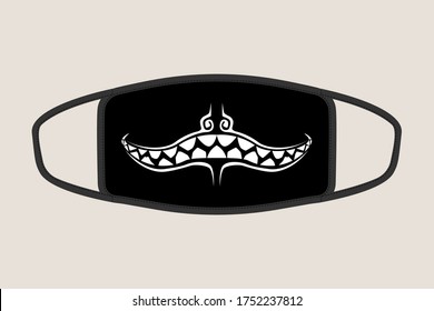 Vector graphic of masker. Perfect for masker design. with a devil smile illustration. for people who are bored with ordinary masks.