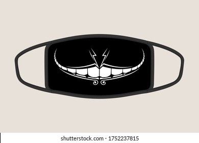 Vector graphic of masker. Perfect for masker design. with a devil smile illustration. for people who are bored with ordinary masks.
