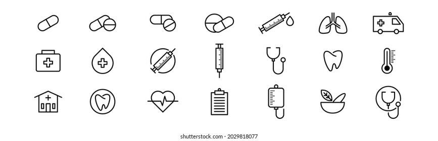 Vector graphic of medical icon collection