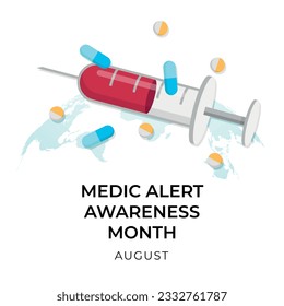 vector graphic of MedicAlert Awareness Month good for MedicAlert Awareness Month celebration. flat design. flyer design.flat illustration.