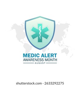 Vector graphic of MedicAlert Awareness Month for MedicAlert Awareness Month celebration.