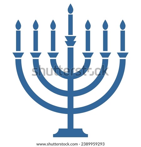 Vector graphic of menorah symbol with candles