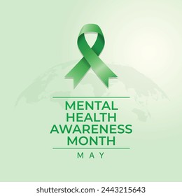 vector graphic of Mental Health Awareness Month ideal for Mental Health Awareness Month celebration.