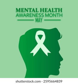 Vector graphic of Mental Health Awareness Month for Mental Health Awareness Month celebration.