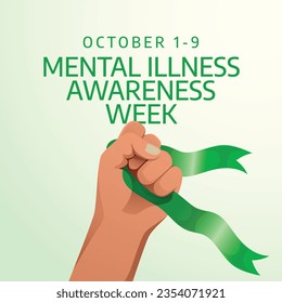 vector graphic of Mental Illness Awareness Week good for Mental Illness Awareness Week celebration. flat design. flyer design.flat illustration.