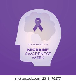 vector graphic of Migraine Awareness Week good for Migraine Awareness Week celebration. flat design. flyer design.flat illustration.