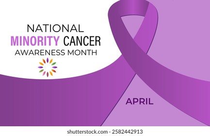 Vector graphic of Minority Cancer awareness month is observed every year in April. Raise awareness about the types of cancers that disproportionately affect minority communities. background design.
